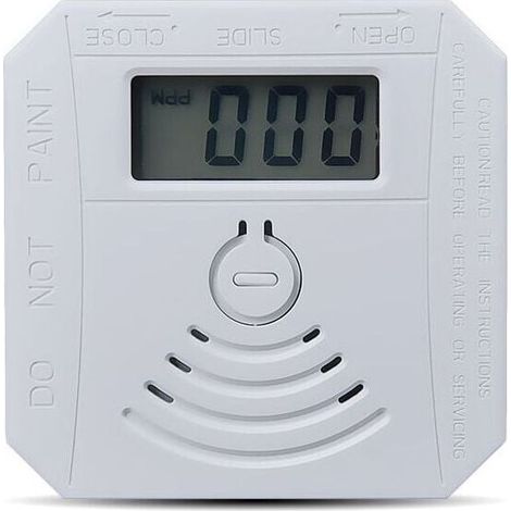 Détecteur de gaz Détecteur de fumée de monoxyde de carbone combiné Détecteur de fumée CO à piles avec écran d'affichage LED Flash Alarme sonore Motif d'avertissement sonore (1/4)