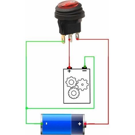 6 pièces 12V 100A Interrupteurs à Bascule LED Lumière Étanche Rond Bouton de Commande Commutateur on/Off, pour Voiture Auto Bateau Camion (Rouge) (1/2)