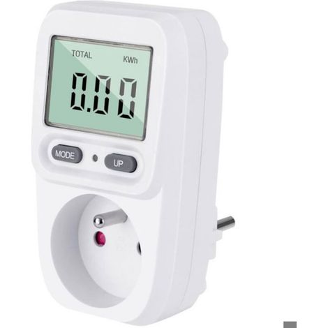 Compteur D Energie - Wattmetre Prise Electrique - Mesure Tension V Puissance W Frequence Hz - Jusqu A 3680 W - Affichage kWh - Pour Maison Bureau (1/5)