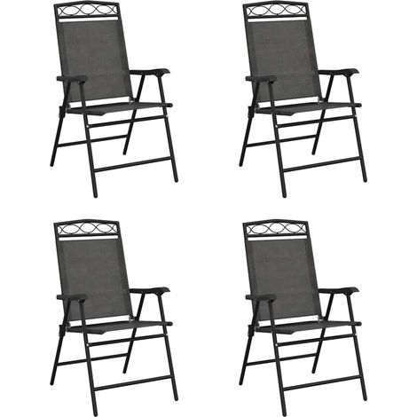 Maison Exclusive - Klappbare Gartenstühle 4 Stk. Graumeliert Stah (1/5)