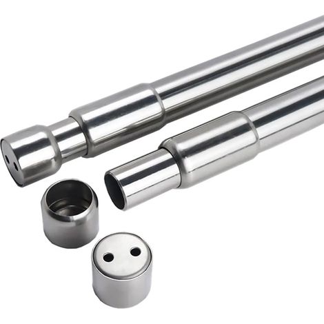 31-51 cm lange Teleskopstange aus Edelstahl, Duschvorhangstange, runde Vorhangstange, Spannstange mit Endhalterungen für Schränke