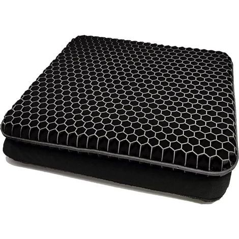 (Noir)Coussin de Chaise,Coussin de Gel Respirant, Coussin Anti Escarres, Soulage la Pression sur Le Orthopédique avec Housse Antidérapant pour (1/4)