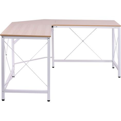 Scrivania angolare a L 150 x 150 x 76 cm naturale HOMVRA (1/5)