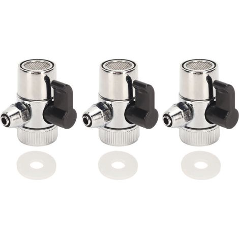 Adaptateur de robinet d'évier en métal, 3 pièces, G2.5/8, Valve de dérivation universelle, Installation facile, adaptateur de robinet d'évier en métal (1/4)