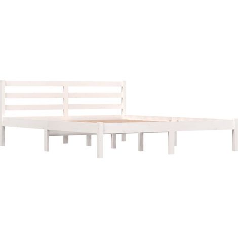 Bed Frame without Mattress 150x200cm White King Size vidaXL