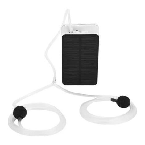 Pompe à air solaire pour bassin extérieur de piscine - Oxygénateur - 13 x 8 x 4,2 cm - Blanc