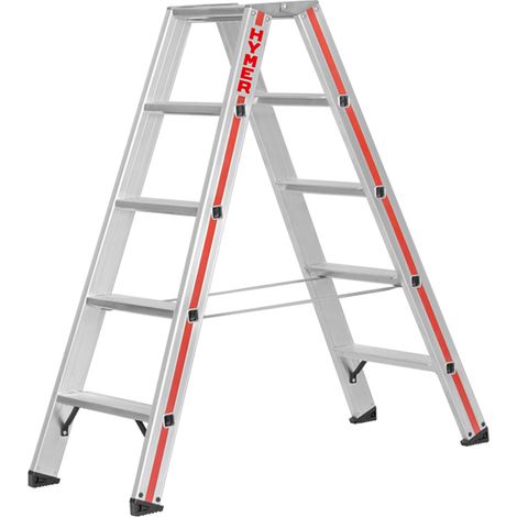 Scaletta doppia 2x5 gradini - Altezza mass. di lavoro 2,65m - 6024/2x5