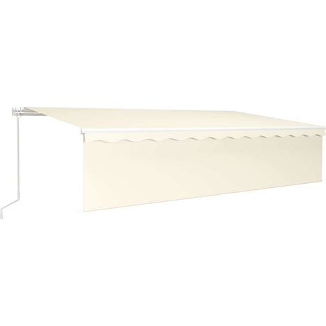 Maison Exclusive - Auvent manuel rétractable avec store et LED 6x3 m Crème