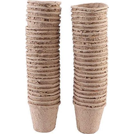 Lot 50 pots pépinière rond 6x6cm – biodégradable papier pulpe – durable imperméable – jardinage