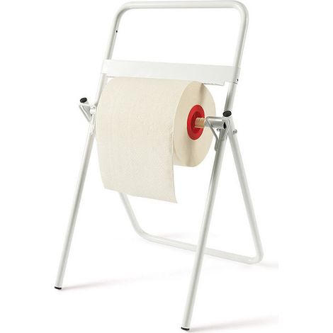 Perfetto In Factory, Porta Asciugamani di Carta, Acciaio, Da Terra, Metallo Verniciato Bianco