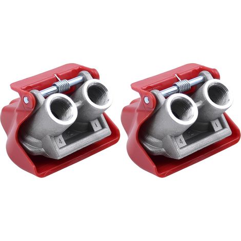 Lot de 2 Têtes d'attelage Rapide pour Tracteur Remorque M16 x 1,5 pour embrayage Raccord Rapide Tete Attelage Remorque 76622 8151957 (1/5)
