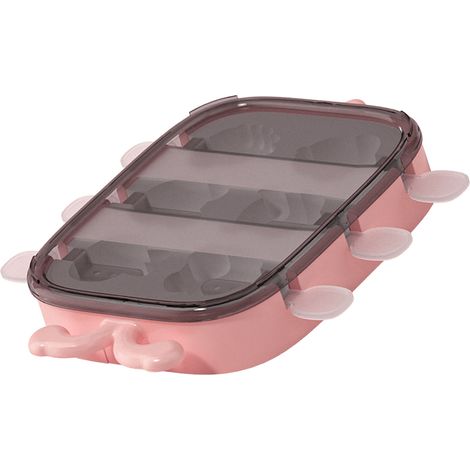 Moule à glace à 6 cavités en silicone réutilisable, démoulage facile, pour glaces maison, idéal pour enfants et adultes (rose).