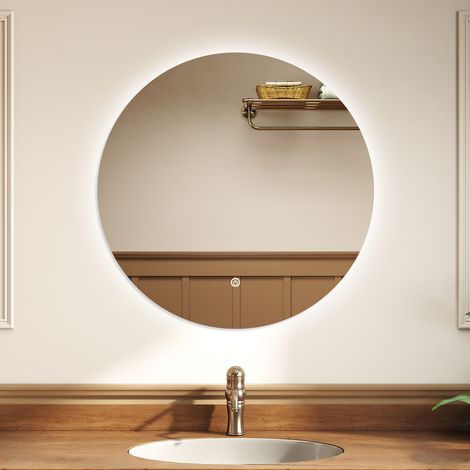 OCEAN Specchio da bagno con LED,Specchio illuminato da bagno,Dimmerabile, Antifog, IP44 Vetro Temperato HD, Funzione Memoria, Orizzontale/Verticale