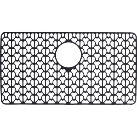 Tapis d'évier de cuisine en Silicone, résistant aux rayures, antidérapant, étanche, réutilisable, multifonction, pour la Protection de la vaisselle, noir. (1/5)