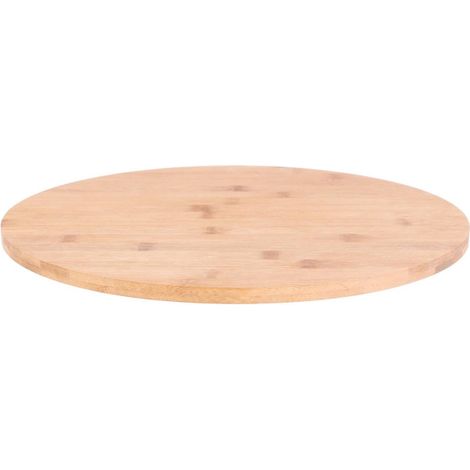 Plateau Tournant en Bambou "Socle" 35cm Naturel (1/5)