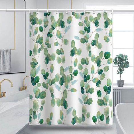 Grüner Duschvorhang 150x180 cm, maschinenwaschbar, wasserdicht aus Polyester für das Badezimmer, Wohnkultur