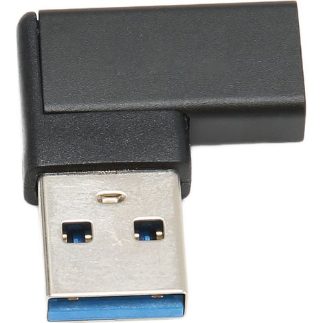 Adaptateur USB droit vers USB C 90°, fiche USB 3.0 A vers USB C plug and play pour ordinateur portable, téléphone PC (1/5)