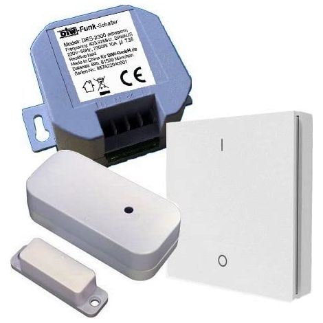 Kit de commande d'aération encastrable PA-522 DFM-2000 + interrupteur encastrable DES-2300 pour hotte aspirante + émetteur mural sans fil DWS-11 (1/5)