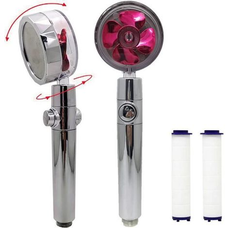 Pommeau De Douche À Hélice - Pression Haute - Mélange Air-Eau - Rotation 360° - Filtre Coton PP - Raccord Universel 20 mm - 1 Pièce (1/4)