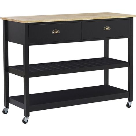 Kitchen Trolley NAVARINO Wood Black (1/5)