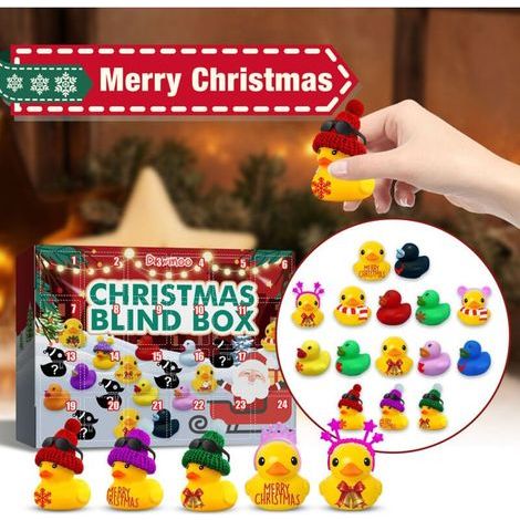 Calendrier de l'Avent 24 cases avec canard en caoutchouc, ambiance de Noël, calendrier-jouet, cadeau surprise pour Noël (1/4)