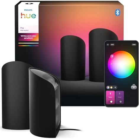 Philips Hue Play Juego de 2 Wall Washers (Blanco) Luz blanca y de color - White and Color Ambiance Gradient