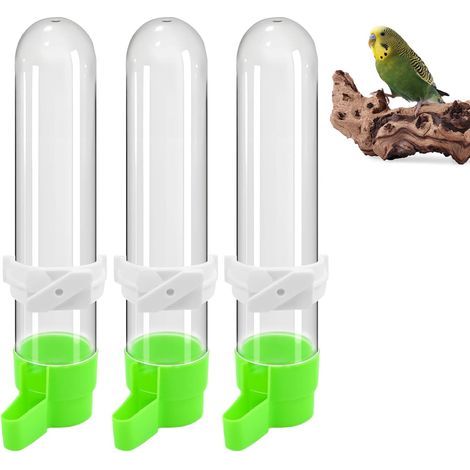 Set mit 3 Vogelfutterspendern, transparenter Kunststoff, 120 ml, für Wellensittich-/Papageienkäfige (1/5)