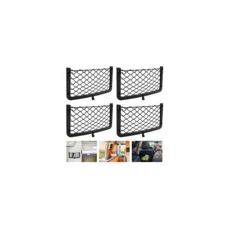 Convient pour Ensemble de 4 filets de rangement pour voiture – 36 x 18 cm – Plastique ABS et nylon – Vis et crochets pour une installation rapide (1/2)