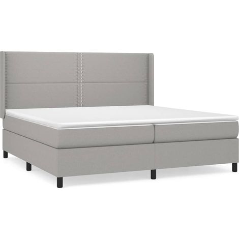 Maison Exclusive - Giroletto a Molle con Materasso Grigio Chiaro 200x200cm Tessuto (1/5)