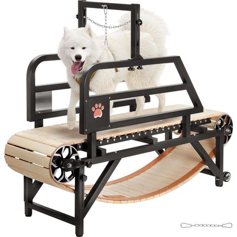Mophorn Tapis roulant pour chiens de taille moyenne, capacité de 220 lb, rampes réglables, tapis roulant pour chiens, équipement d'exercice, machine à courir pour chiens, 110 V, 1,5 CV, noir (1/5)