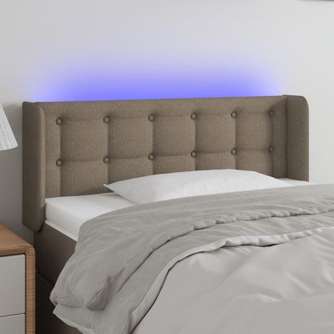 Tête de lit à LED - Design industriel - Pour Lit adulte - Taupe 93x16x78/88 cm Tissu Chic-374004 (1/5)