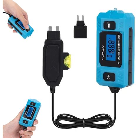 Kfz-Schaltungsprüfer, hochpräziser Stromprüfer, 20 A 48 V für Kfz-Relais mit Frontlicht und blau hinterleuchtetem LCD-Display, Schaltungstester