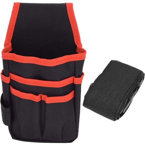 Pochette à outils, pochette à outils multifonction portable en tissu Oxford sac de taille de camping d'escalade de montagne en plein air avec ceinture(Bord rouge avec ceinture) (1/5)