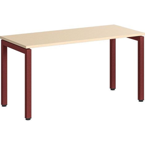 bureau avec plateau Chêne clair et base Merlot (1/5)