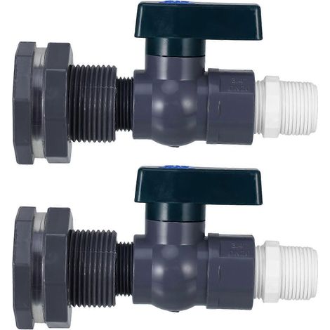 Raccord de réservoir d'eau avec déviateur et adaptateur pour robinet standard pour baignoires et piscines, gris foncé, lot de 2, joint étanche (1/5)