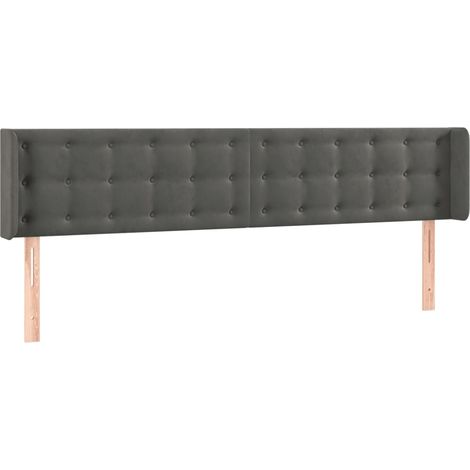 Maison Exclusive - Testiera ad Orecchio Grigio Scuro 163x16x78/88 cm in Velluto