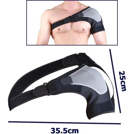 TrAdE Shop Traesio - Tutore Regolabile A Strappo Per Spalla Fascia Sostegno Correttiva Schiena Sport -