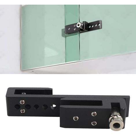 Sicherheitsschloss für rahmenlose Glasschiebetüren – Schwarz – 12 Löcher – 2er-Pack – Kompatibel mit 8–12 mm Glas (1/5)