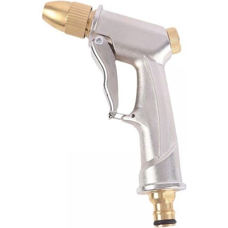 Pistolet d'arrosage en métal durable avec buse de pulvérisation pour le lavage de voitures et d'animaux, l'arrosage des plantes et le nettoyage des pelouses. (1/5)
