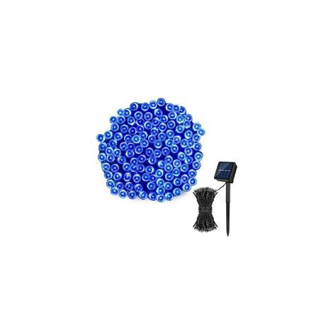Guirlande lumineuse solaire d'extérieur avec télécommande, lumière bleue (1/5)