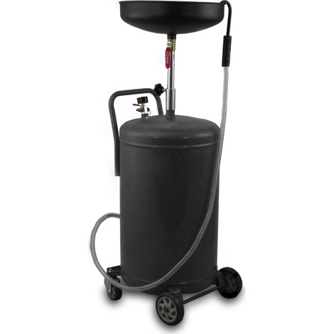 Bituxx Mobiler 80L Ölauffangwagen Ölablassgerät Altölauffang Ölwechsel Druckluft Entleerung 38,5cm Trichter Schwarz