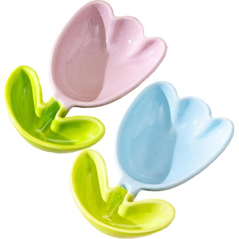 mini ciotole da dessert, mini ciotole per salse a forma di fiore, ciotole in ceramica per antipasti, ketchup e aceto (a forma di tulipano) (1/2)