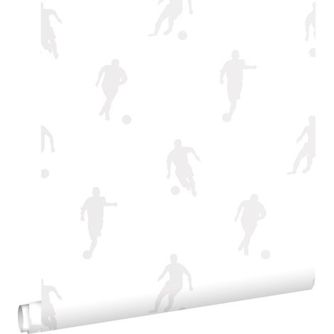 papier peint joueurs de football argent sur blanc - ESTAhome (1/5)