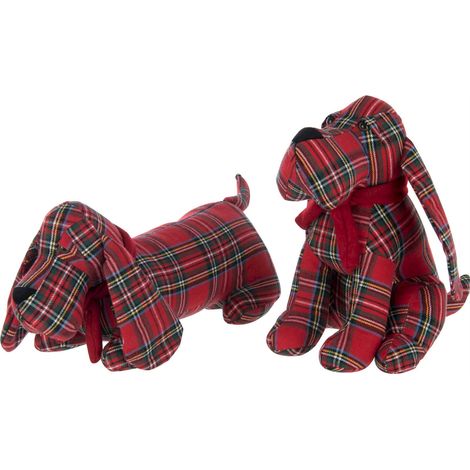 Cale porte chien à carreaux rouge - rouge Noël et vert foncé (1/3)
