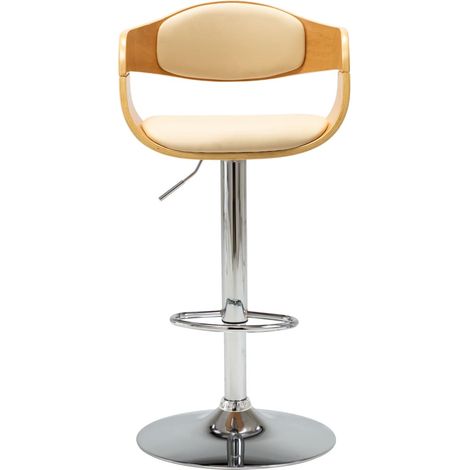 Maison Exclusive - Barhocker Creme Bugholz und Kunstleder