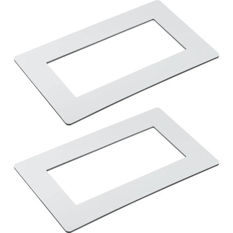 Interrupteur Entourage Plaque Mur Panneau Décoration Double Bande Aluminium Plastique Blanc 216mm x 130mm pour Maison Bureau Lot de 2 (1/5)