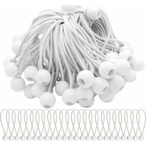 Pack of 50 elastic tensioners with elastic balls for marquees, tents, banners and tarpaulins. (1/5)