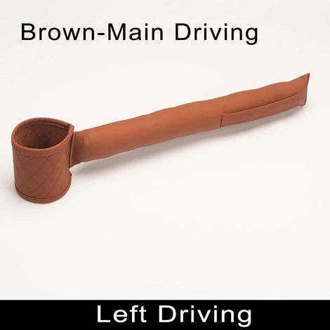 (Marron à gauche) Coussin de remplissage d'espace pour siège auto, poches intérieures en cuir PU, coussinet de rangement multifonction anti-fuite pour Audi A4 A3 A6 Q5 Q3 (1/5)