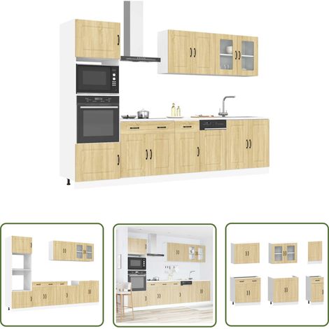 vidaXL 7-tlg. Küchenschrank-Set Kalmar Sonoma-Eiche Holzwerkstoff (1/5)