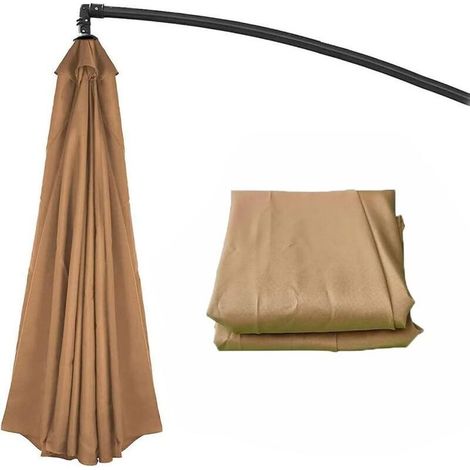 Ersatz-Sonnenschirmbezug, 2,7 m Sonnenschirmbezug, 6-Streben-Ersatz-Sonnenschirmbezug, Khaki (1/5)